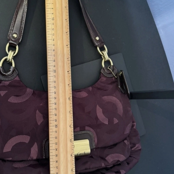 COACH Kristin Large C Signature Handbag Hobo Shoulder Bag Deep Purple 18281 - Picture 15 of 16